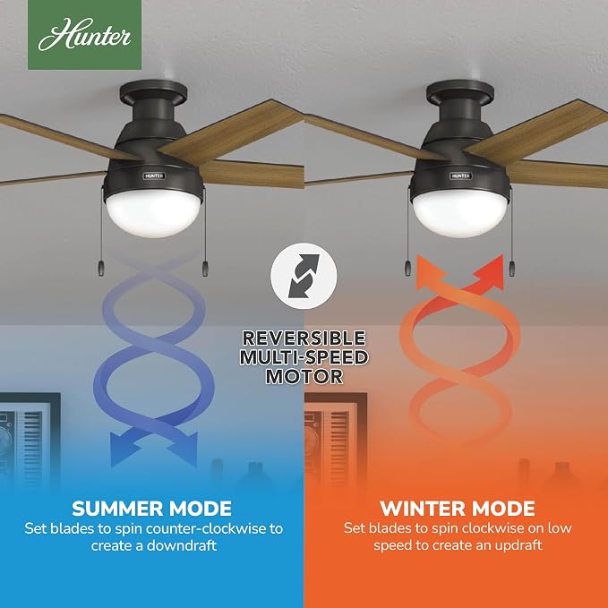 Hunter Anslee, Indoor, Ceiling Fan, with LED Light, 46 inch, Premier Bronze