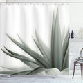 Ambesonne Flower Shower Curtain, Ombre Color Change Style Leaves Water Colored Print Calming Details Image, Cloth Fabric Bathroom Decor Set with Hooks, 69" W x 75" L, Sage Green