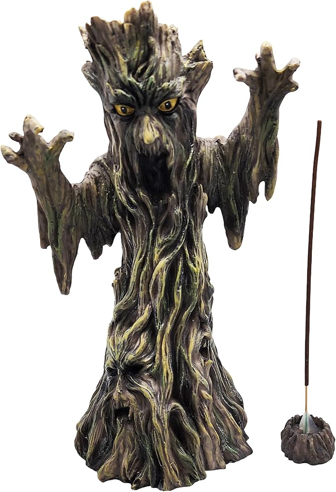 Fantasy Gifts Scary Tree Incense Burner – 11.5 Inch Multicolor Hand-Painted Cold Cast Resin Creepy Tree Incense Holder for Gothic Home Décor & Fantasy Collectors