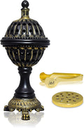 AM Lux Globe Incense Burner - Bakhoor Cone Holders | Insence bukhoor Burners| Frankincense Burner Charcoal | Mabkhara | for Office & Spiritual Décor (Black)