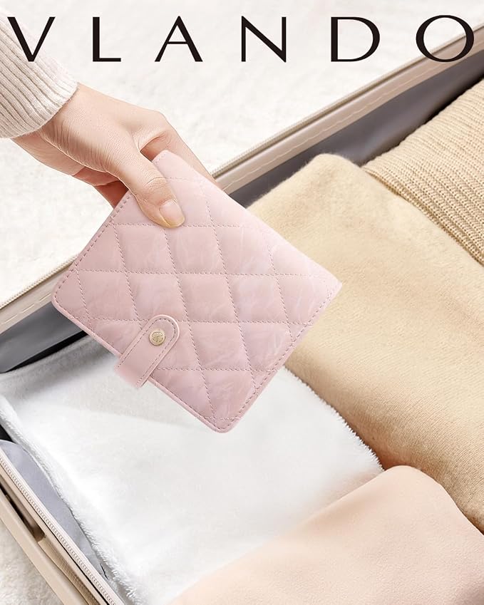 VLANDO Travel Jewelry Organizer Case,Gifts for Women,Portable Jewelry Storage Book Ring Binder with Clear Zipper Velvet Pouch Bag for Traveling,Rings,Necklace,Earrings,Bracelets,Brooches-Sand Pink