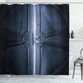 Ambesonne Rustic Shower Curtain, Sun Rays Entering Through The Slightly Open Door Shadow Beams Inside House Closeup Look Image, Cloth Fabric Bathroom Decor Set with Hooks, 69" W x 75" L, Black White