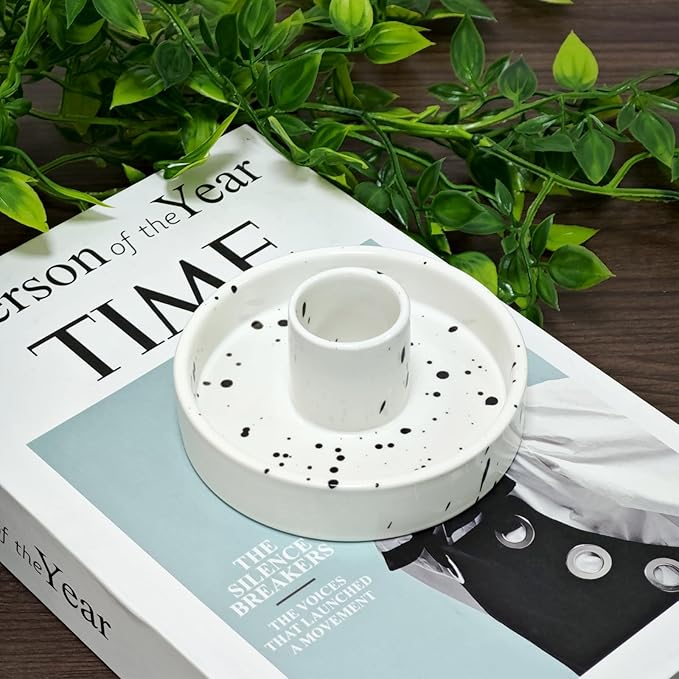 Gute Ceramic Palo Santo Holder, Handmade White Speckled Ash Catcher, Incense Burner for Palo Santo Sticks, White Sage & Smudging Sticks, Ideal for Meditation Yoga Home Decor
