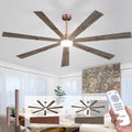 Amico 80 Inch Ceiling Fans with Lights and Remote, Indoor Outdoor Ceiling Fan for Patio Living Room, Kitchen, Quiet 6-Speed Reversible DC Motor, Dual-Sided Blades, Brown Farmhouse Dimmable & 3CCT