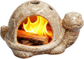 Ceramic Turtle Mini Chiminea- Multifunctional Incense Holder for Sage, Cone Incense, Copal & Small Candle | Aromatherapy Gift for Meditation, Yoga, Zen Spaces | Indoor Use, Hamster Nest Decor (Brown)
