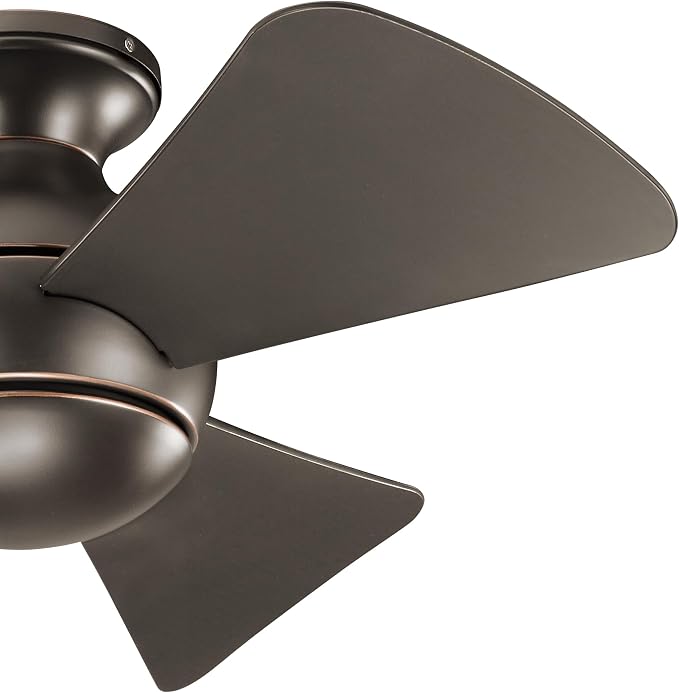 Kichler 330150OZ 34 Inch Sola Ceiling Fan LED, 3 Speed Wall Control, Olde Bronze Finish with Olde Bronze Blades.