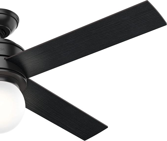 Hunter Hepburn, Indoor, Ceiling Fan, with LED Light, 52 inch, Matte Black