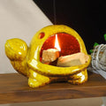 Mougigi Yellow Ceramic Turtle Palo Santo Burner Holder-Mini Chiminea Incense Dish for Burning Smudge Sticks、Sage、Aromatic Santos、 Incense Cones Fits Altar &Zen Spaces,Unique Gift for Friends & Family