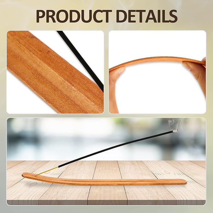 Handmade Wooden Incense Stick Holder Wood Incense Burner Ash Holder Trays for Sticks Home Utilities Accessories and Buddha Hall(24 Pieces)