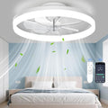 Ceiling Fans with Lights and Remote, 20" Foldable Modern Low Profile Ceiling Fan with Light, Stepless Color Temperature Change and 6 Speeds for Bedroom, Kids Room and Living Room(White)
