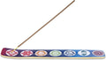 Bless-International Traditional-Handmade-Burner Wooden-Incense-Stick-Holder Ash-Catcher-Stand for-Aromatherapy-Meditation-Yoga (Seven Chakkra) 10 Inches, Pack of 1