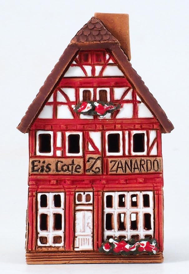 Ceramic Houses and Villages Collection - Miniature of The Original House in Lauterbach, Germany - Cone Incense Holder S19-4