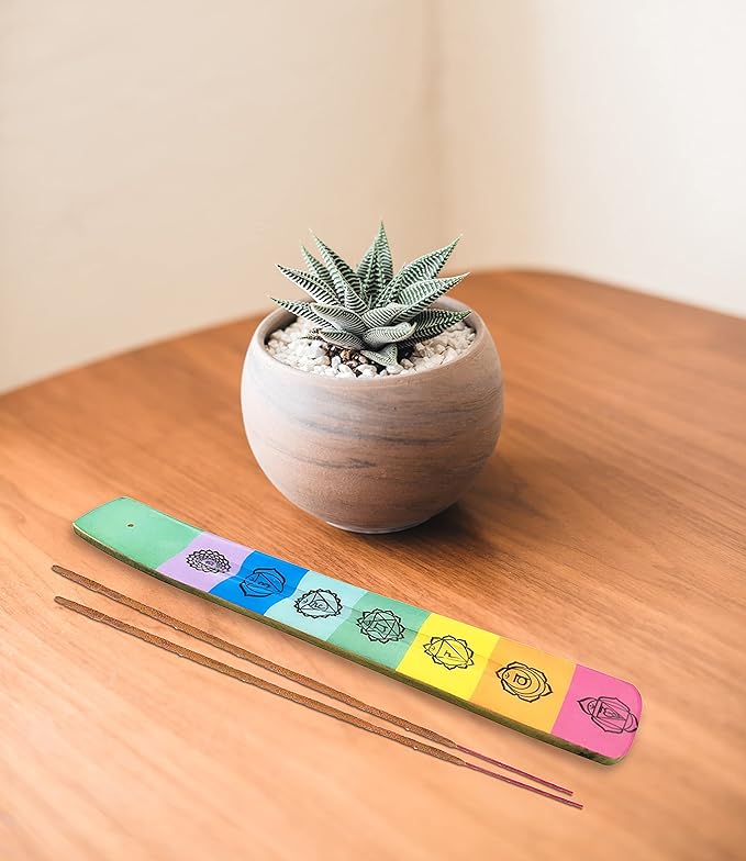 Aakriti Premium Wooden Handmade Incense Holder Incense Burner Aromatherapy Ornament Home Decor Meditation Yoga (Chakra)