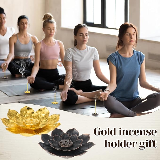 LemonRoad 100pcs Indian Return Gifts for Pooja, Lotus Incense Holder with Incense Stick Tray, Indian Wedding Festival Yoga Spa Home Fragrance Decor