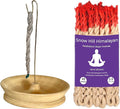 Snow Hill Incense Rope Holder Burner with 1 Bundle 45 Rope Incense, Wooden Incense Ash Catcher for Home Decor Yoga Spa Mediation Wooden Incense Burner Burn - Handmade in Nepal