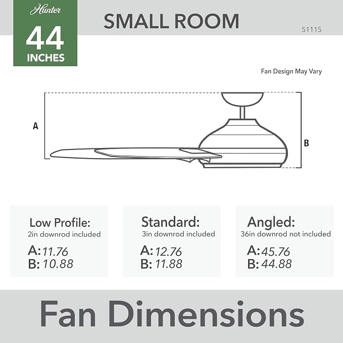 Hunter Kennicott, Outdoor or Indoor, Ceiling Fan, 44 inch, Matte Silver | SureSpeed high velocity airflow and no-light design suit covered patios, porches, offices, or small rooms with easy setup.