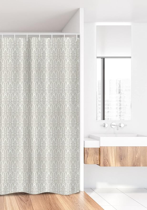 Ambesonne Damask Stall Shower Curtain, Abstract Floral Pattern Wedding Inspired Soft Colored Design Complex Motifs, Fabric Bathroom Decor Set with Hooks, 36" W x 72" L, Cream Beige
