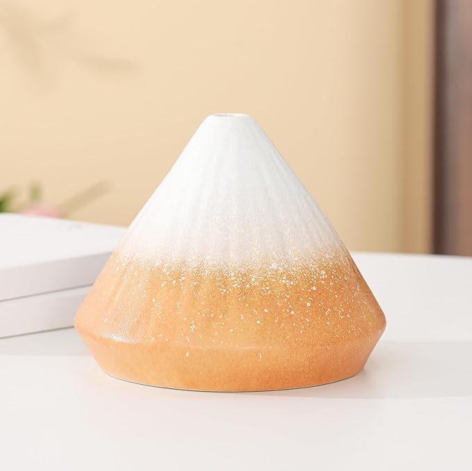 Chiminea Palo Santo Holder Sage Burner, Ceramic Incense Holder for Burning Sage Smudge Sticks and Palo Santo, Smudge Bowl for Yoga, Meditation, and Energy Cleansing (Orange)