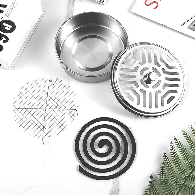 2 Portable Coil Holder, Incense Box Sandalwood Holder with Handle, Fireproof Incense Burner for Home Office Camping