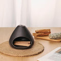 Palo Santo Holder, Modern Incense Burner, Ceramic Smudge Bowl for Yoga, Meditation and Energy Cleansing, Meditation Zen Decor for Home Office (Black)