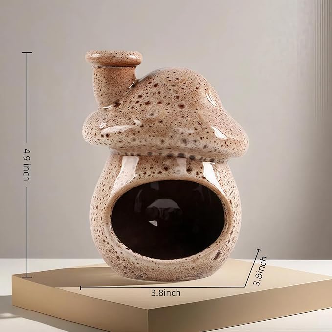 Mushroom Incense Holder, Ceramic Palo Santo Holder – Suitable for Burning Sage & Palo Santo - Mini Chimenea-Style Burner, an Incense Burner for Spiritual Meditation, Yoga or Home Decoration