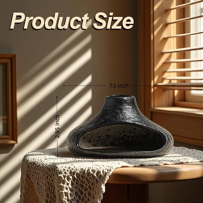 Holder Incense Burner-Mini Ceramic Fireplace,Handmade Smudge,with Chimney,for Sage,Palo Santo,Aromatic Ash Tray for Home Decor, Anxiety Relief & Valentine's Day Meditation Gifts for Women (Black)
