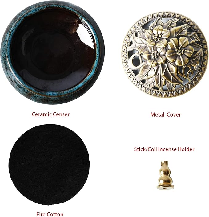 Ceramic Home Decoration Incense Sticks or Cones Burner Porcelain Incense Holder