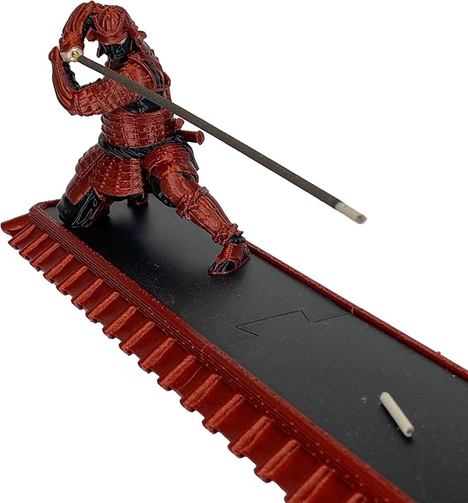 Incense Holder with Storage Box Japanese Samurai Warrior Incense Burner Ash Catcher Asian Spiritual Zen Meditation Gift Traditional Art