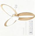 52 Inch Ceiling Fan with Light, Flush Mount Ceiling Fan, White | Quiet DC Motor, 6 Speeds & 3 Color Temperatures, Dimmable LED, Reversible for Bedroom Living Room Patio