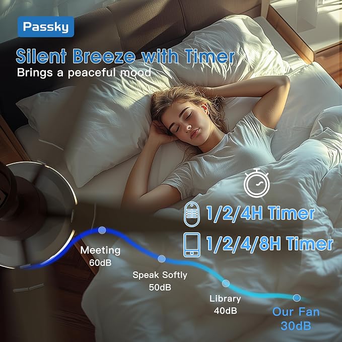 Passky Ceiling Fans with Lights, 60 inch Sleek Ceiling Fan with Light and Remote Control, 3CCT, Dimmable, Reversible, Noiseless, Brown Ceiling Fan for Bedroom, Living Room