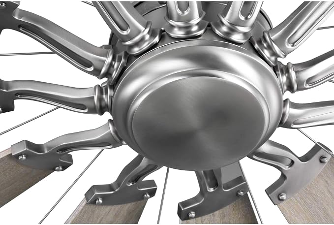 Progress Lighting Springer Collection DC Motor Farmhouse Windmill Ceiling Fan, Antique Nickel, 12-Blade (60" W x 17-3/8" H) P250000-081
