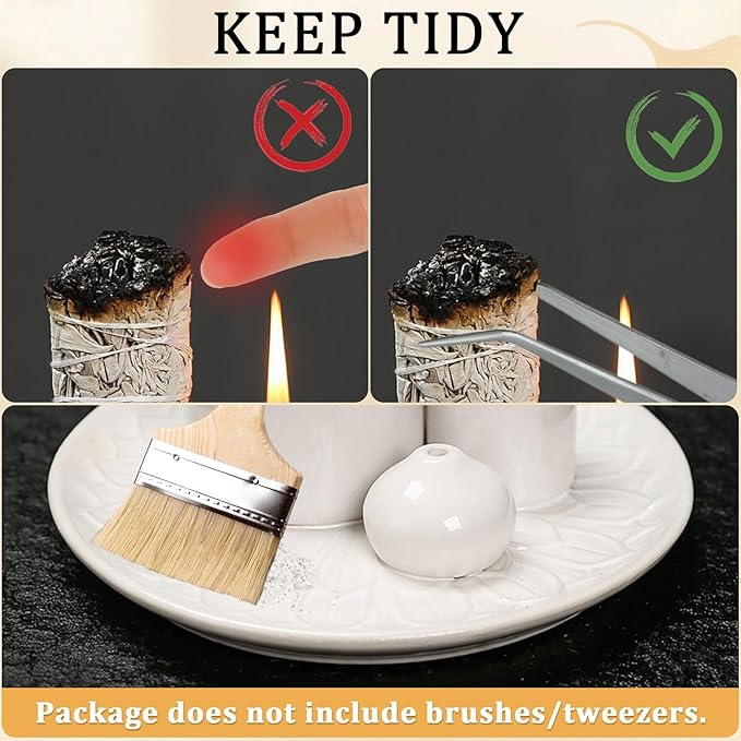 Comeon Palo Santo Holder, Backflow Incense Burner Holder Candle Holder Sage Burner Holder for Burning, Ceramic Incense Holder for Sticks for Meditation Yoga Room