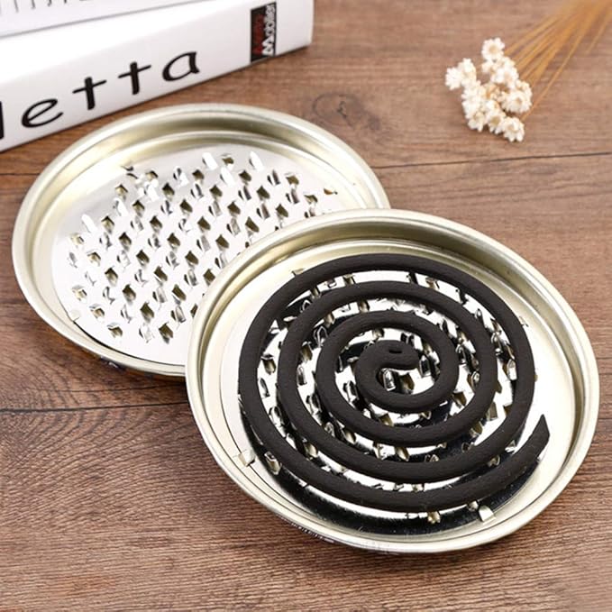 4 Pack Mosquito Coil Holder, Mosquito Coil Incense Burner with Cover for Outdoor Use, Deck, Patio, Pool Side, Camping, Hiking and Fishing