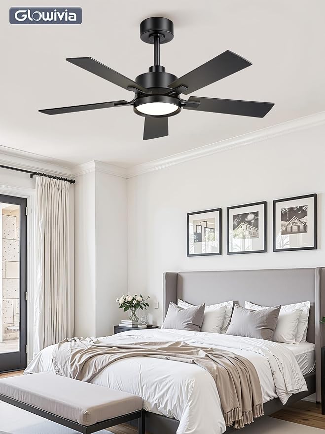 42 Inch Ceiling Fan with Lights and Remote,Smart APP Control | Dimmable LED,3CCT,Smart Memory Function,Quiet DC Motor,Dual-Finish Reversible Blades,Damp Rated,6 Adjustable Speeds,Timer