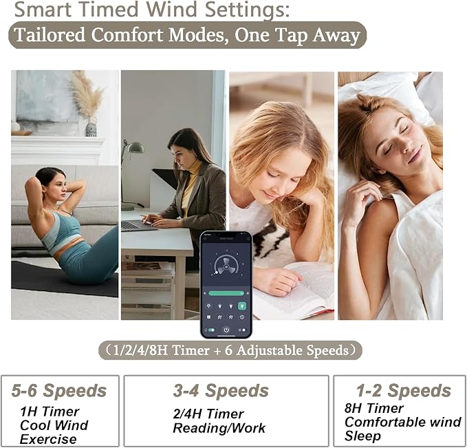 NKPU 66 Inch Brown Ceiling Fan with Lights, Modern Large Ceiling Fan with Remote & APP Control, Reversible DC Motor, 6 Double-Sided Blades, 6 Speeds, Silent, Timer, for Living Room Indoor & Outdoor