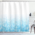 Ambesonne Ocean Shower Curtain, Abstract Pattern Sea Ocean Inspired Diamond Squares Shapes Monochromic Art Design, Cloth Fabric Bathroom Decor Set with Hooks, 69" W x 84" L, White Blue