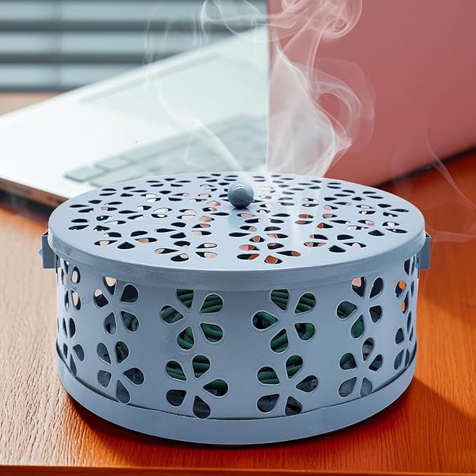 Mosquito Coil Holder, Portable Mosquito Coil Burner, Suitable for Indoor and Outdoor Camping (Sky Blue)