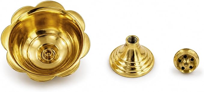 Spillbox Brass Incense Stick Holder Stand | Holder | Burner with Ash Catcher Agarbatti | Batti Stand | Plate | Dhup | Dhoop Best for Puja | Pooja Your Mandir Home & Office Decoration - Rose Agarbatti