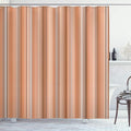 Ambesonne Stripes Shower Curtain, Abstract Ocean Inspired Palette Lines Geometrical Image Illustration, Cloth Fabric Bathroom Decor Set with Hooks, 84" Long Extra, Dark Peach