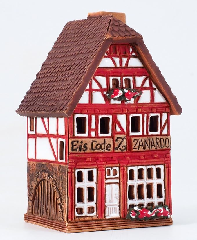 Ceramic Houses and Villages Collection - Miniature of The Original House in Lauterbach, Germany - Cone Incense Holder S19-4