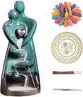 Ceramic Incense Holder, Creative Incense Waterfall Ornament, Backflow Incense Burner with 20 Cones + 30 Sticks, Zen Garden Yoga Meditation Home Decor
