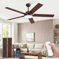 ZMISHIBO 60" Ceiling Fan with Light, 30W LED, Smart Remote/APP, Oil Bronze | Modern Ceiling Fans, 6 Speeds & 3CCT Dimmable, Quiet DC Motor, Noiseless for Living Room, Bedroom, Kitchen