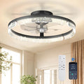 addlon Ceiling Fans with Lights and Remote, 20'' Low Profile Ceiling Fans, 3000-6000K Dimmable Modern Flush Mount LED Fan Light, Fandelier Ceiling Fan for Bedroom, Kitchen, Living Room