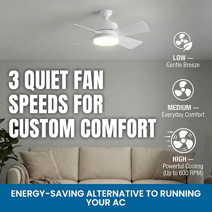 Bell+Howell Socket Breeze 15.4" Socket Fan Light with Remote Control | 1000 Lumens, Portable, Easy to Install Ceiling Fan Replacement for Bedroom, Kitchen, Living Room