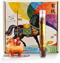 Horse Incense Burner-Resin Fortune Horse Incense Holder with Tray & Gift Box,Aromatherapy Decor for Yoga, Meditation,Home Office,Horse Lover Gift (Orange)
