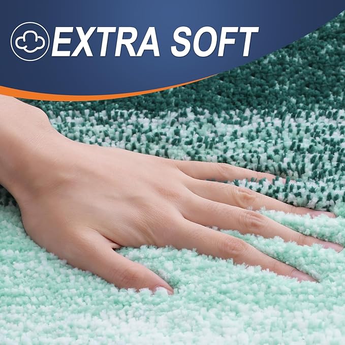 OLANLY Large Bathroom Rugs Mat 44x32, Extra Soft Absorbent Microfiber Bath Rugs, Rubber Backing, Quick Dry, Washable Bath Mat for Bathroom Floor, Tub and Shower, Home Decor Accessories, Blackish Green