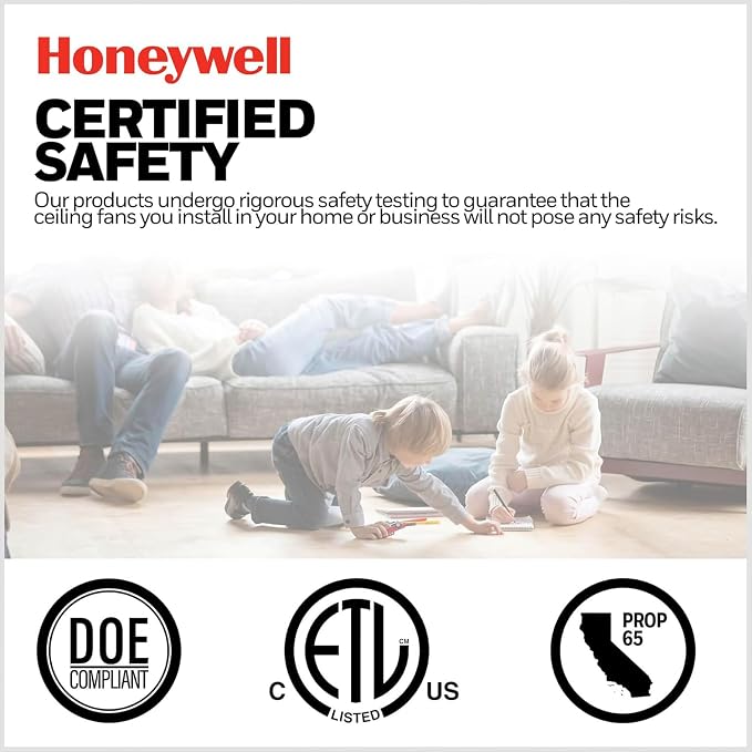 Honeywell Ceiling Fans Ventnor, 52 Inch Modern Farmhouse Indoor LED Ceiling Fan with Light, Pull Chain, Three Mounting Options, Dual Finish Blades, Reversible Motor - 50607-01 (Bronze)