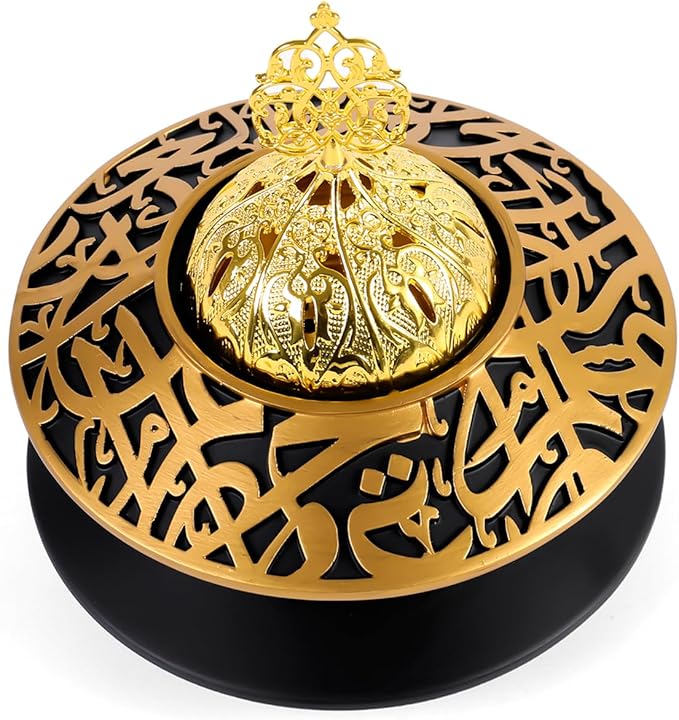 TERSCHELLING Frankincense Resin Incense Burner, Bakhoor Incense Burner, Portable Charcoal Incense Burner - For Office and Home Decor (With Lid)