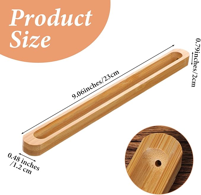 Sibba 3 PCS Natural Bamboo Incense Holder with Adjustable Angle Ash Catch 9.06In Incense Burner for Meditation Yoga Home Office Zen Decor Aromatherapy Spiritual Gift Relaxation Stick Incenses Holder