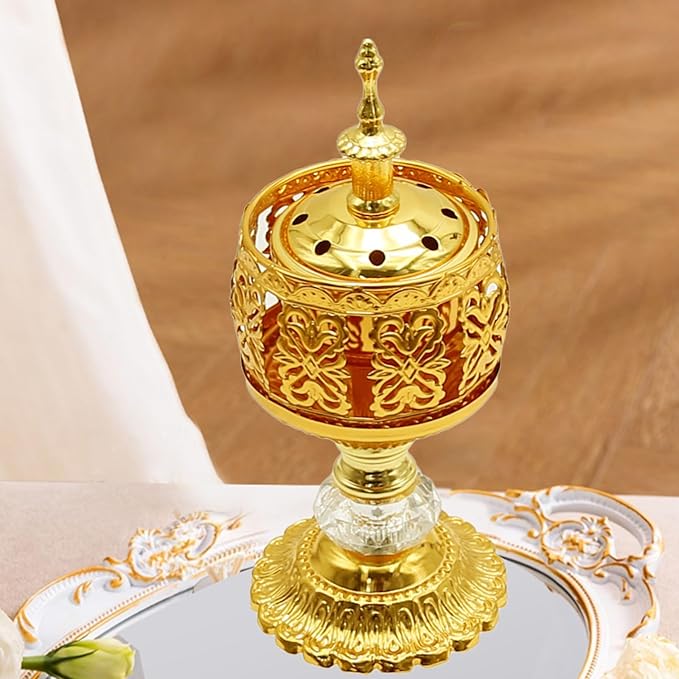2 PCS Metal Incense Burner Vintage Cone Incense Burner Incense Stick Holder Antique Arabic Incense Burner Pot for Yoga SPA Home Decor